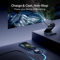 Charge and cast non-stop—power your phone while streaming to the Aurzen ZIP projector with CastPlay Pro