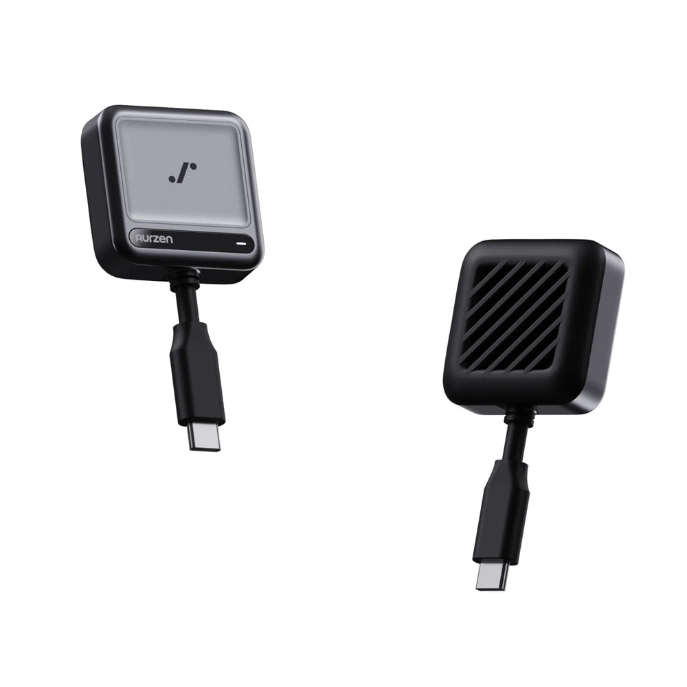 Aurzen CastPlay Pro USB-C wireless adapter angled view with compact design