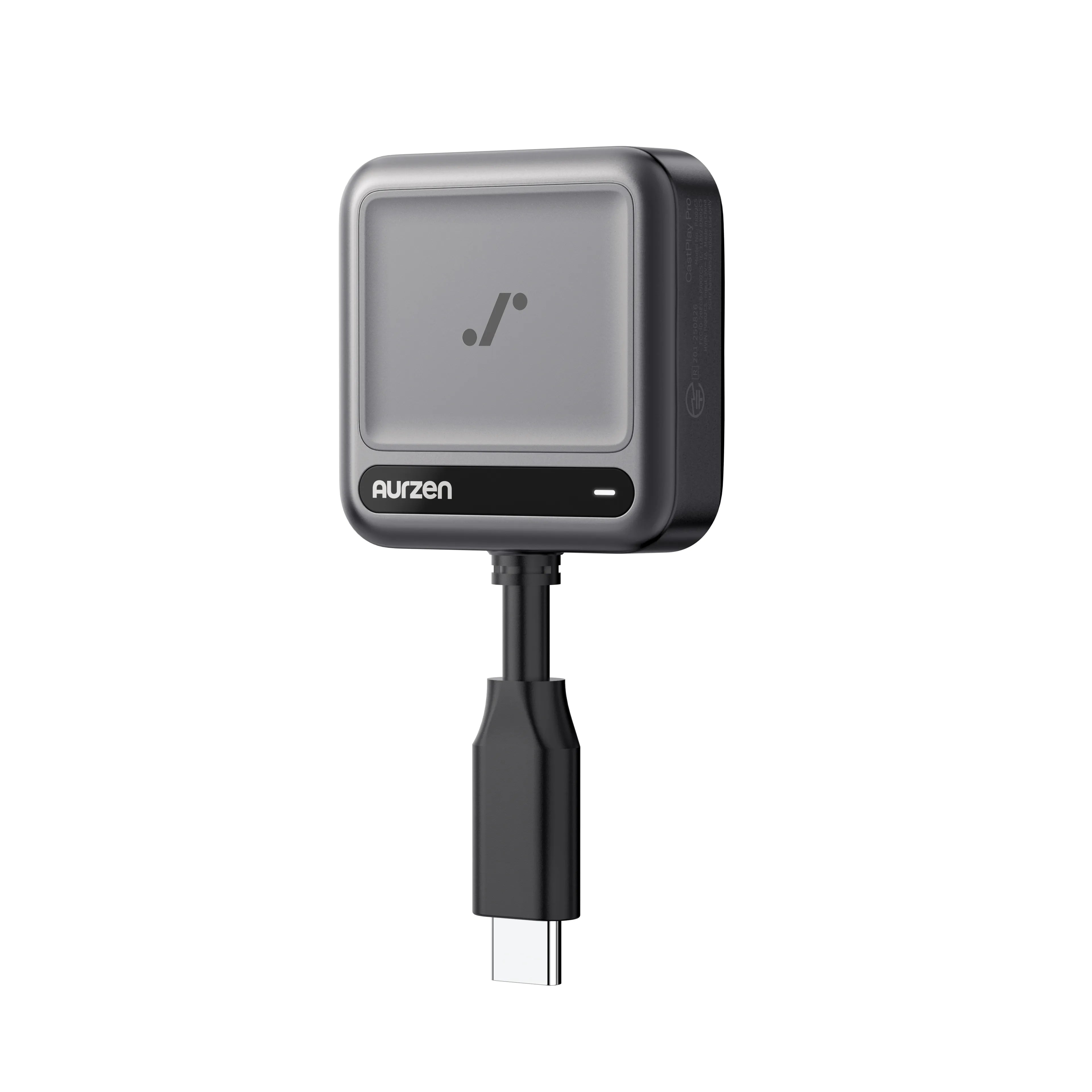 Aurzen CastPlay Pro wireless USB-C dongle for ZIP projector on white background