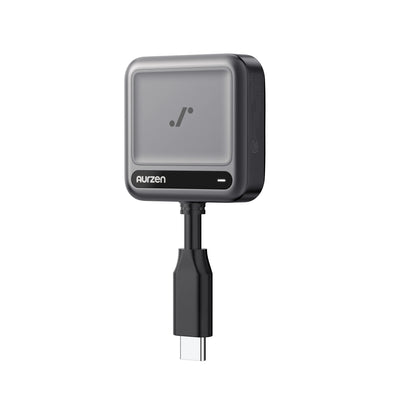 Wireless USB-C dongle adapter in gray and black with USB-C connector