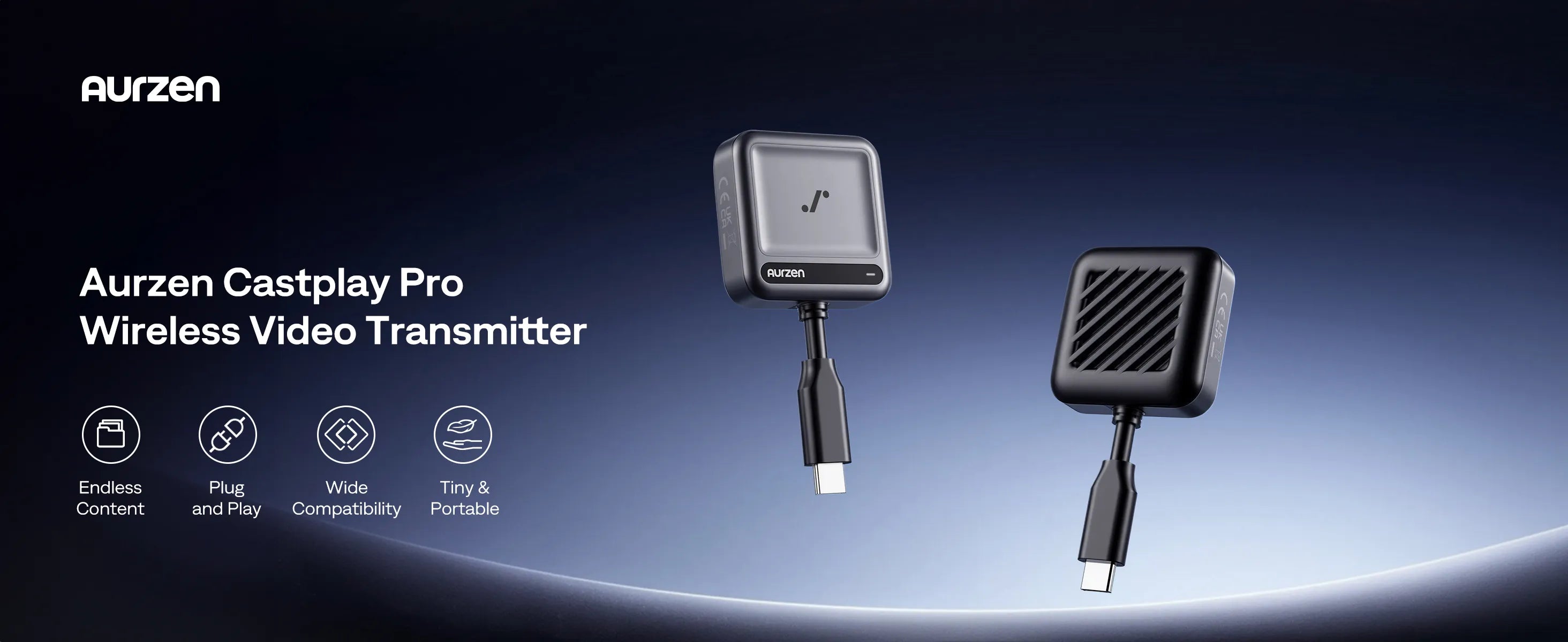 Aurzen CastPlay Pro wireless video transmitter set (USB-C transmitter and receiver)