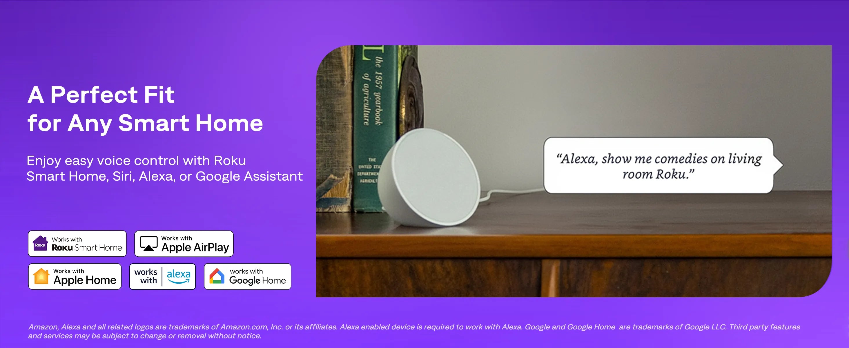 Aurzen Roku TV Smart Projector works with Alexa, Siri, Apple Home, Google Home voice control