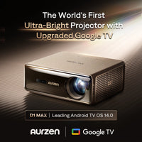 Aurzen EAZZE D1 MAX Google TV Smart Projector — Ultra Bright 1080p FHD Home Theater Projector with Android TV 14.0