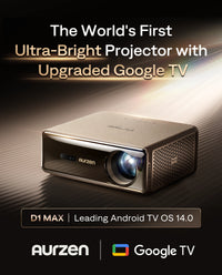 Aurzen EAZZE D1 MAX Google TV Smart Projector — Ultra Bright 1080p FHD Home Theater Projector with Android TV 14.0