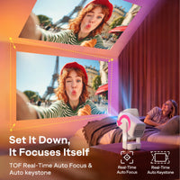 Aurzen EAZZE D1R air projector with TOF real-time auto focus and auto keystone correction for easy setup
