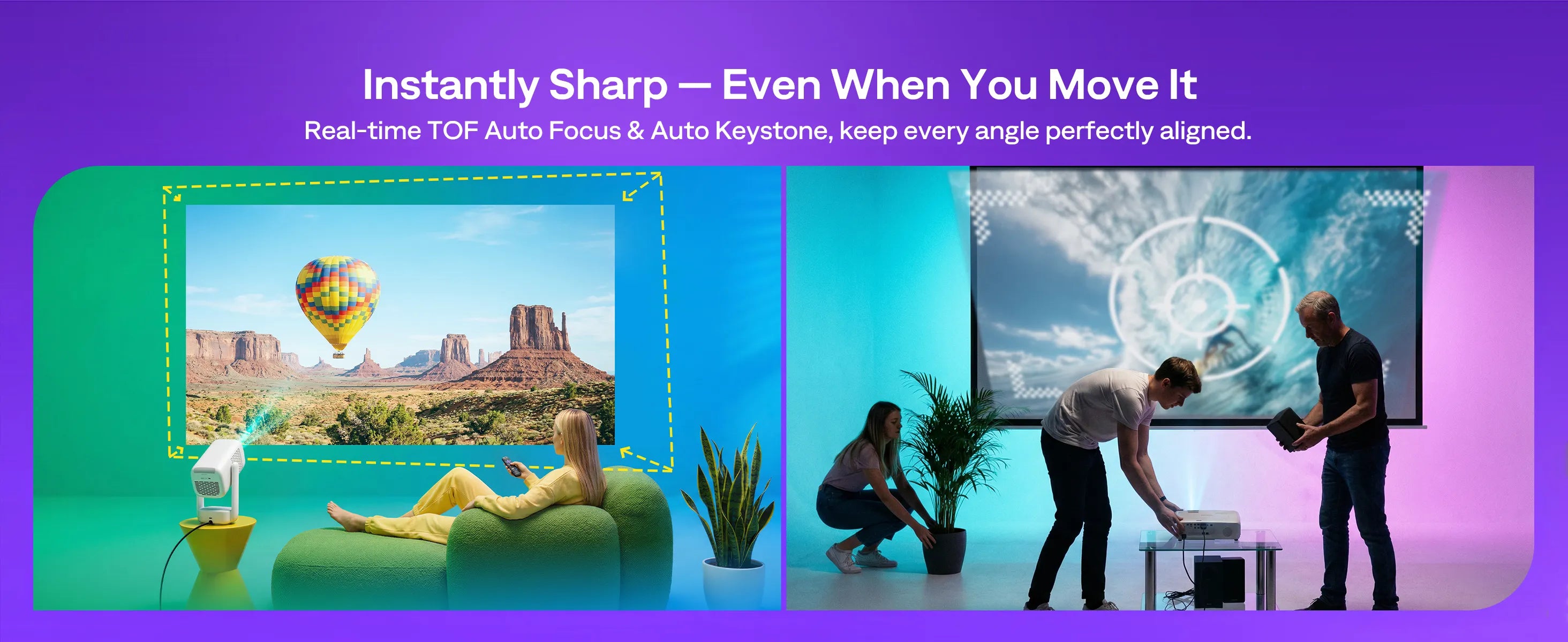 Aurzen EAZZE D1R air projector with real-time TOF auto focus and auto keystone correction