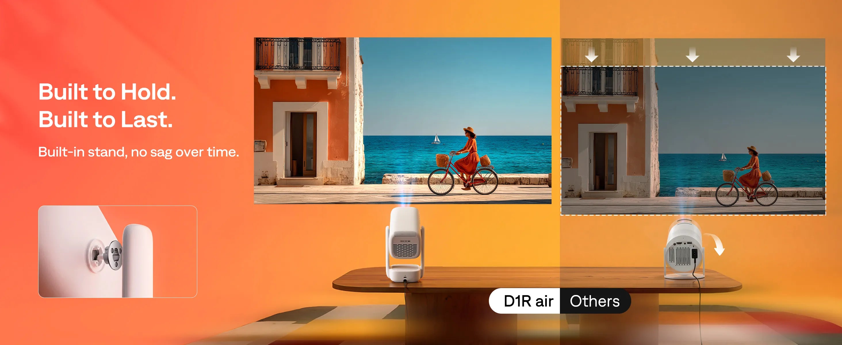 Aurzen EAZZE D1R air projector with built-in adjustable stand for stable projection over time