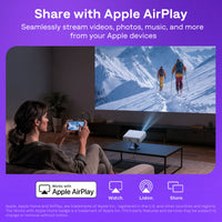 Aurzen EAZZE D1R projector streaming from Apple devices via AirPlay