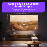 Aurzen Roku TV Smart Projector with auto focus and keystone correction feature