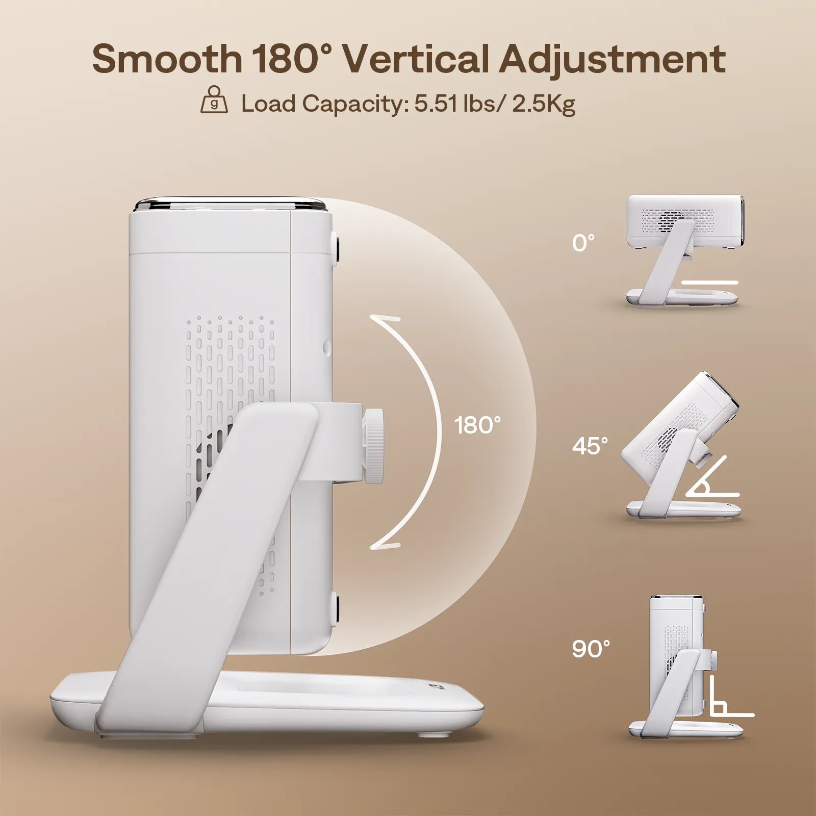 180° vertical adjustment angles of Aurzen Multi-Angle Projector Stand