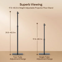 Aurzen Projector Floor Stand with height adjustable range 17.3 to 43.3 inches