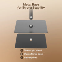 Aurzen Projector Stand with sturdy metal base and non-slip pad for stability