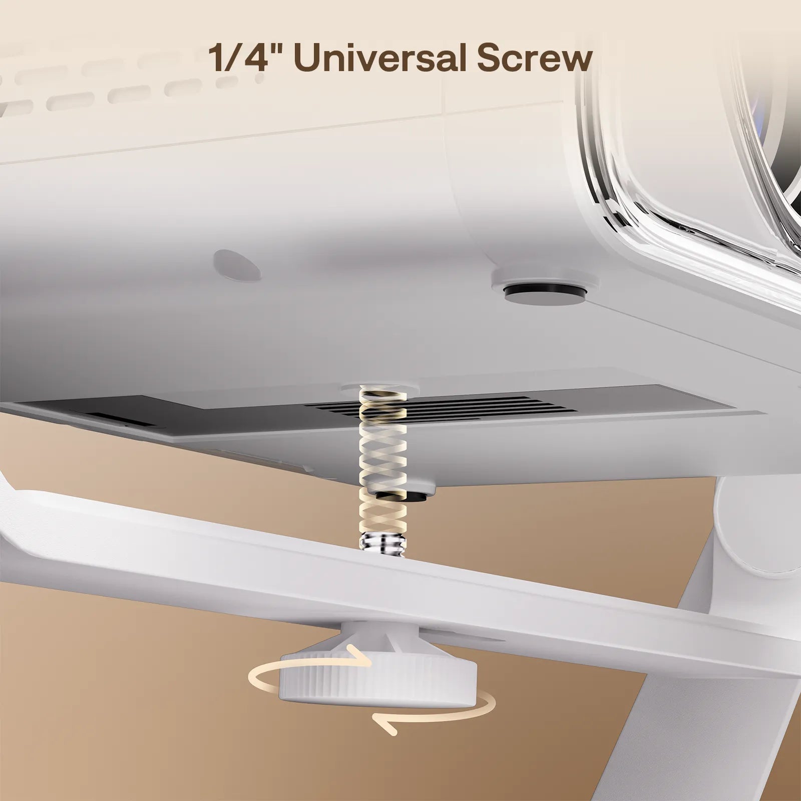 1/4 inch universal screw mount on Aurzen Multi-Angle Projector Stand