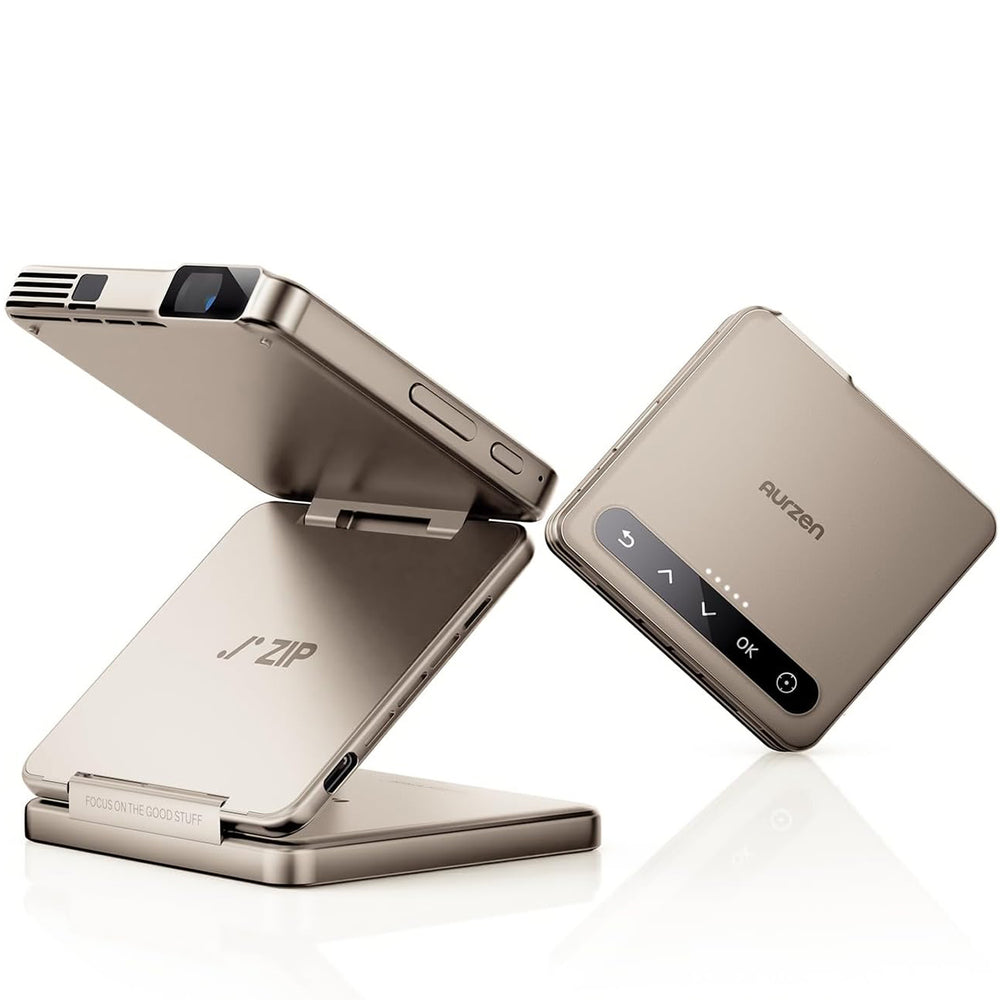Aurzen ZIP Tri-Fold Portable Mini Projector | US Version