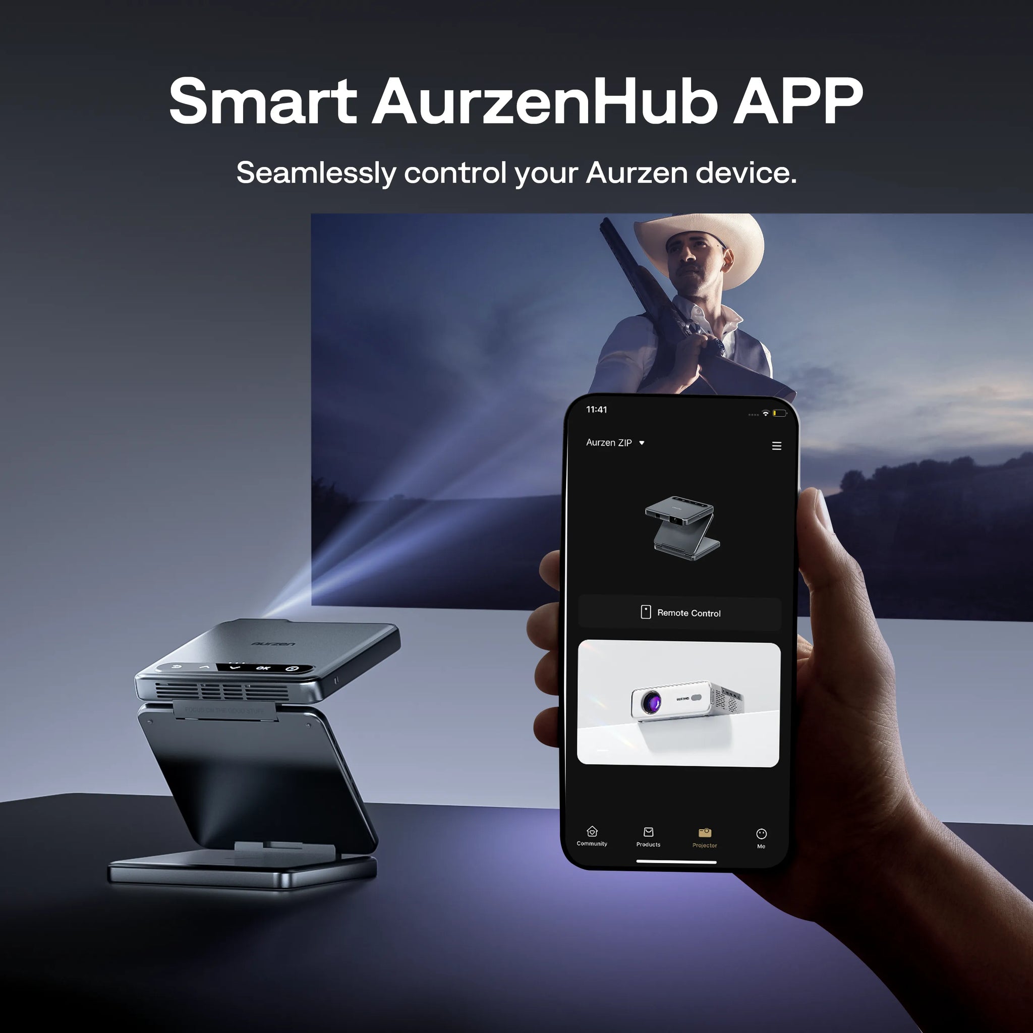 Aurzen ZIP mini Projector | Smart AurzenHub APP Control