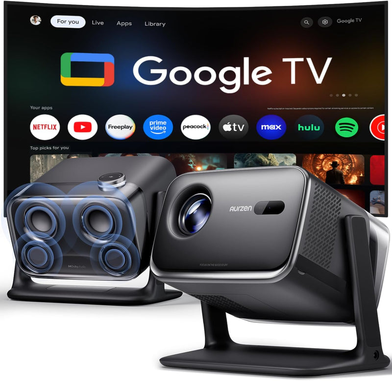 Aurzen BOOM mini projecteur intelligent Google TV | US Version