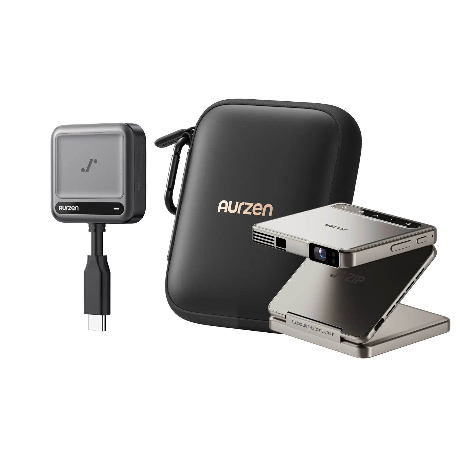 Aurzen ZIP Tri-Fold Portable Mini Projector | US Version