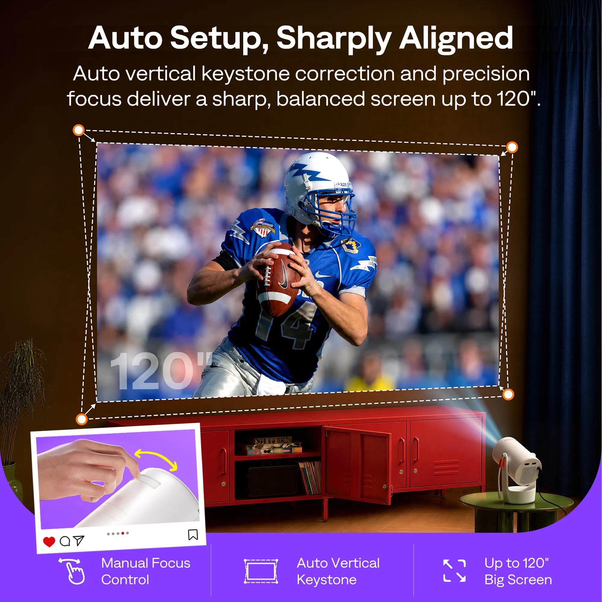 Aurzen EAZZE E1R Roku TV Smart Portable Mini Projector