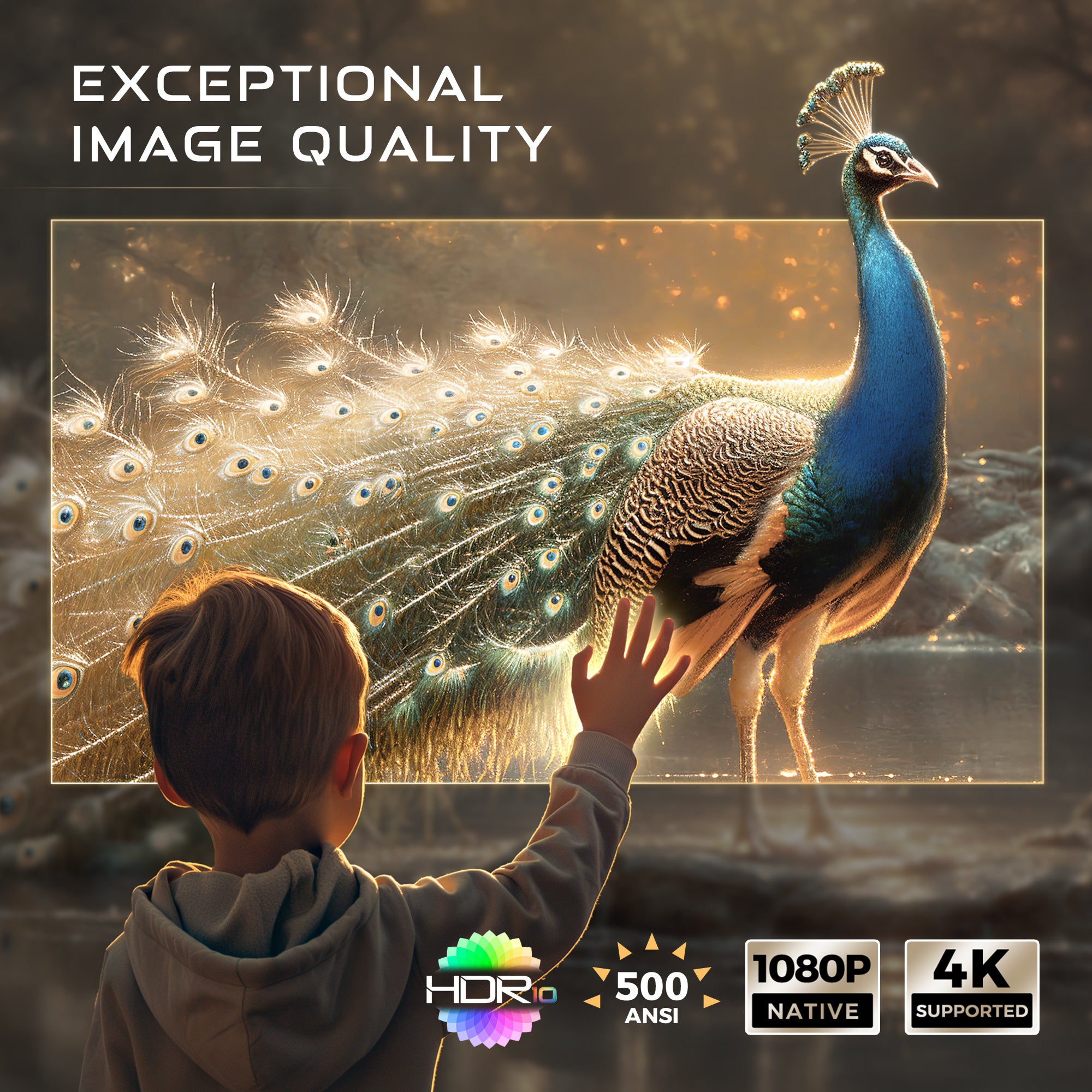 Aurzen BOOM 3 Gold Smart Projector | 1080P Home Theater