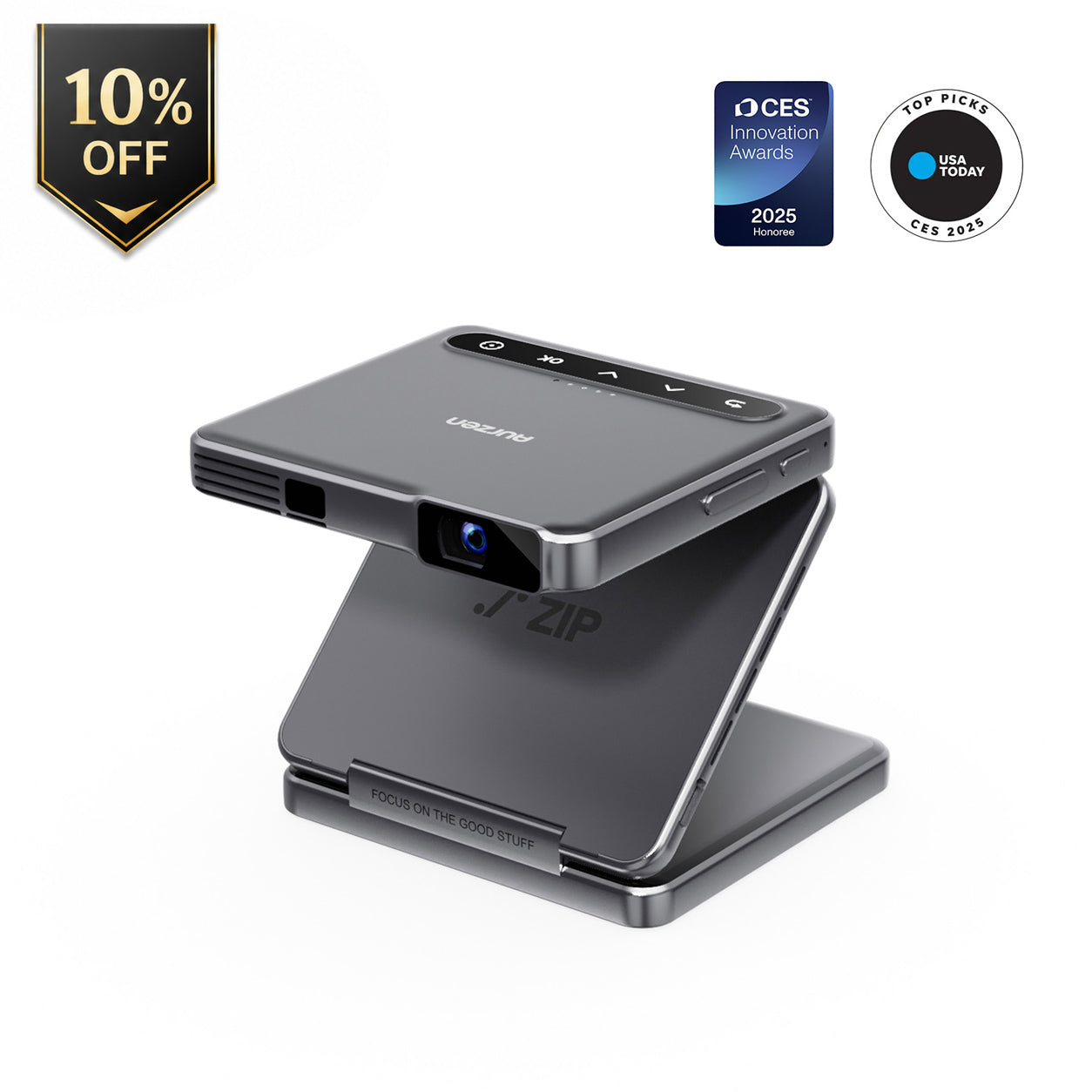 Aurzen ZIP Tri-Fold Portable Mini Projector
